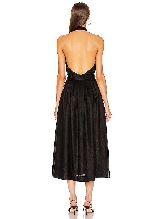 Zimmermann Bonita Halterneck Long Dress in Black | FWRD