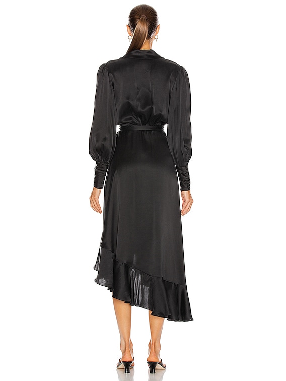 Zimmermann black wrap clearance dress