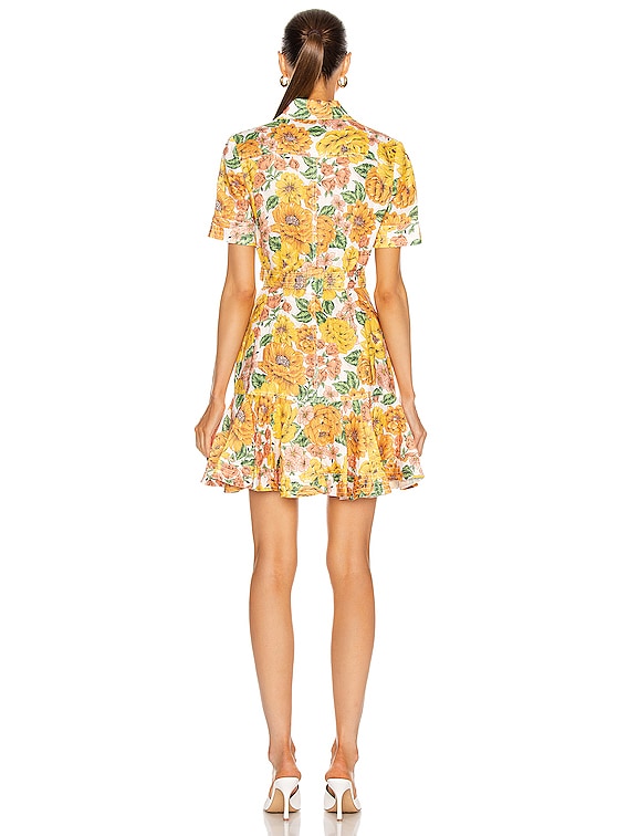 Zimmermann Poppy Belted Mini Dress in Sunshine Floral | FWRD