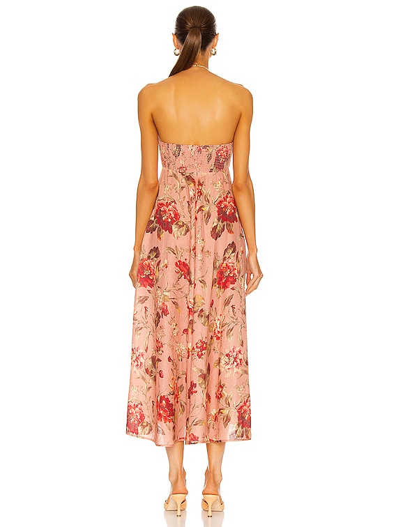 navy blue dress for baby girl Zimmermann Cassia Bandeau Midi Dress in Musk Floral