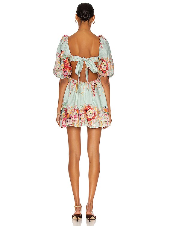 zimmermann mae cut out mini dress Zimmermann Mae Cut Out Mini Dress in Mint Floral