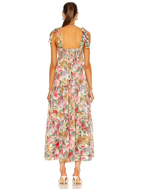 Zimmermann Mae Tie Shoulder Dress in Rose Floral | FWRD