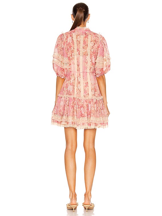 Zimmermann Concert Pintucked Mini Dress in Cherry Meadows | FWRD Zimmermann Concert Pintucked Mini Dress in Cherry Meadows | FWRD