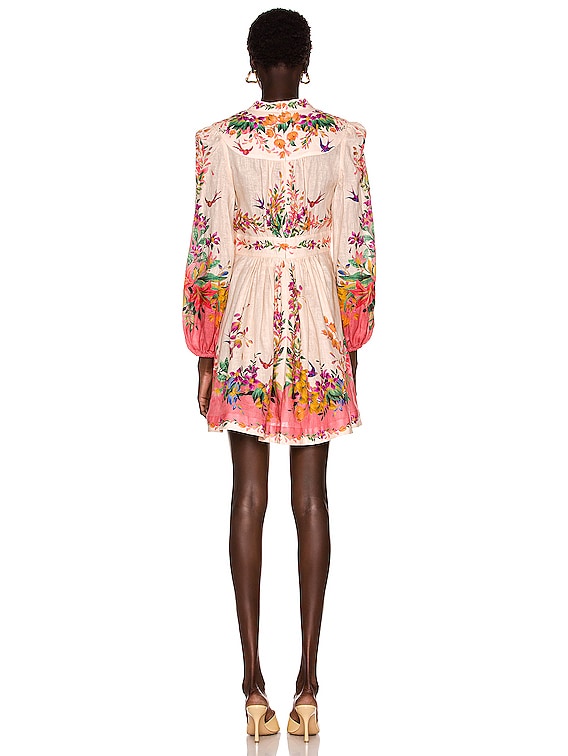 Zimmermann Tropicana Plunge Mini Dress in Cream Floral | FWRD