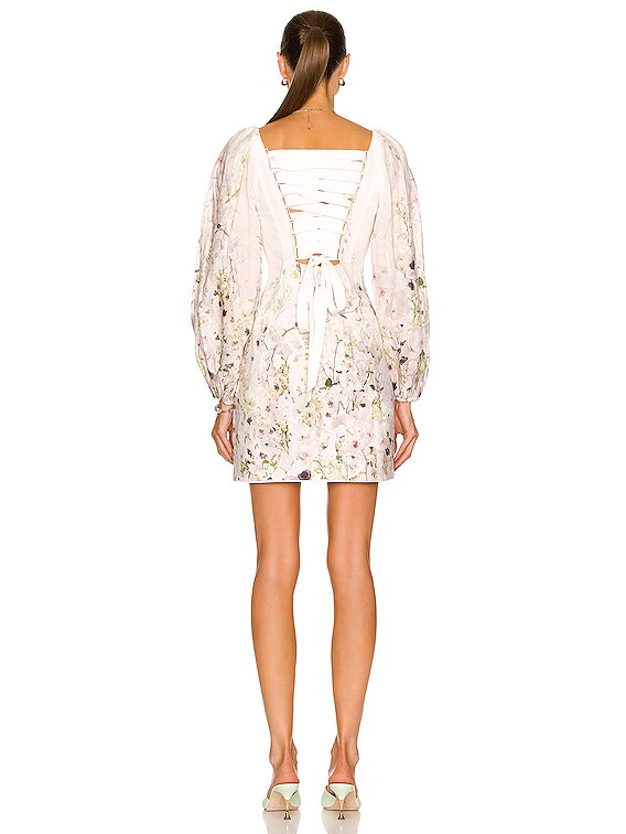 Zimmermann Dancer Panelled Mini Dress in Ivory Garden Floral | FWRD
