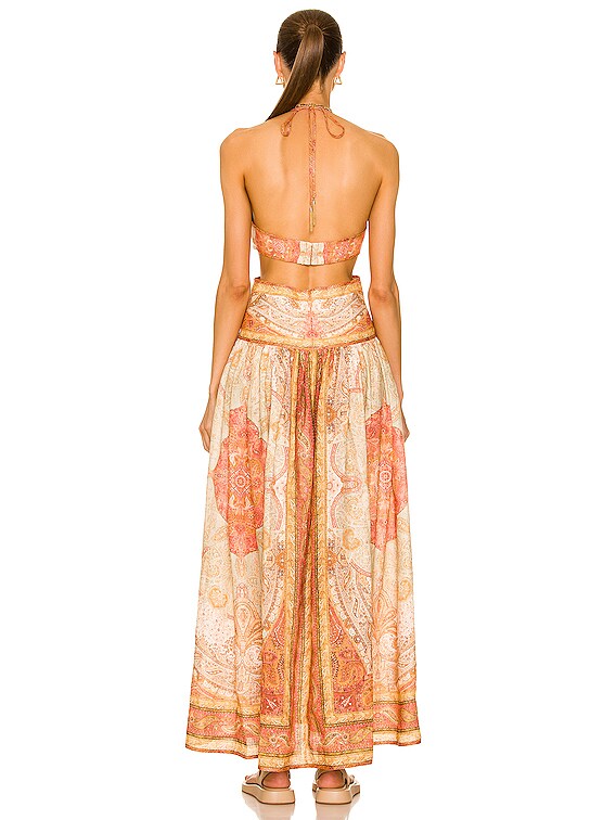 Zimmermann Cut Out Maxi Dress in Ginger Paisley | FWRD