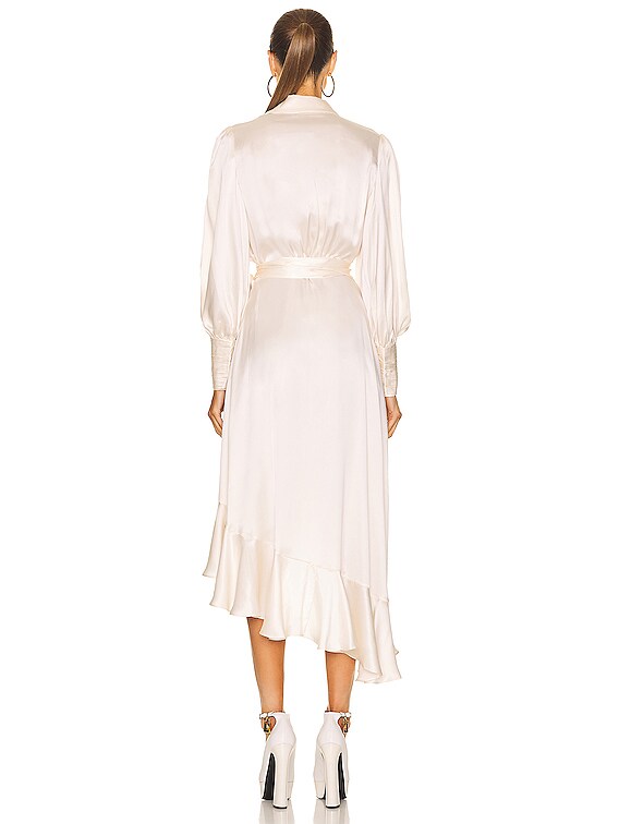 zimmermann silk wrap dress pink Silk Wrap Mini Dress Dusty Rose Online