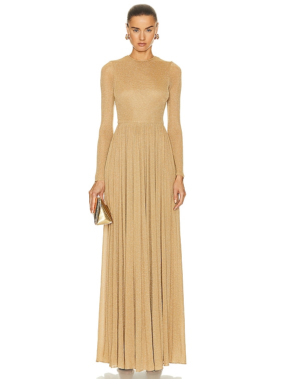 Zimmermann Lyrical Lurex Gown in Gold | FWRD