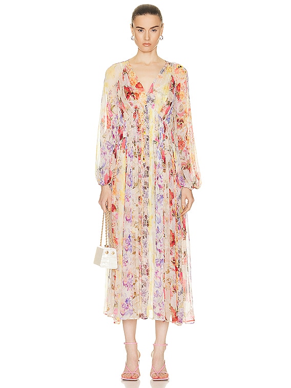 Zimmermann floral midi outlet dress