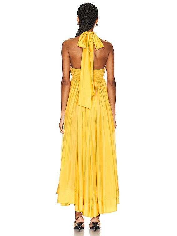 Zimmermann Devi Halter Maxi Dress in Mustard | FWRD Zimmermann Devi Halter Maxi Dress in Mustard | FWRD