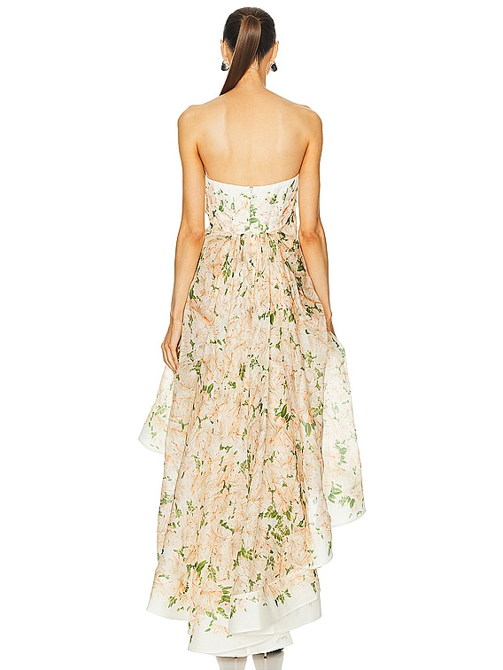 Zimmermann Natura Draped Midi Dress in Coral Azalea | FWRD