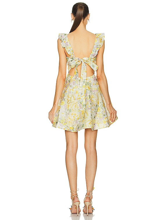 ワンピース ZIMMERMANN Eden Cascading Mini Dress In Illustration Yellow 230000035936_0000311-