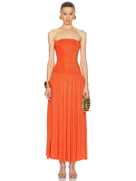 zimmermann metallic dress ZIMMERMANN Indra Metallic Halter Dress | Metallic Tan