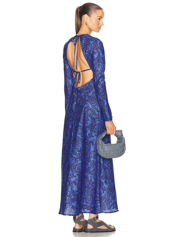ZIMMERMANN ジマーマン ワンピース Ottie Bias paisley 945753 Zimmermann Ottie Bias Backless Dress in Blue Paisley | FWRD