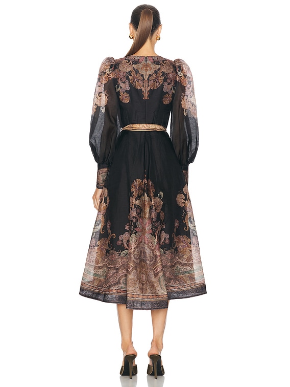 PAISLEY EMBROIDERY DRESS ブラックM Patrice Paisley Embroidered Velvet Dress Black