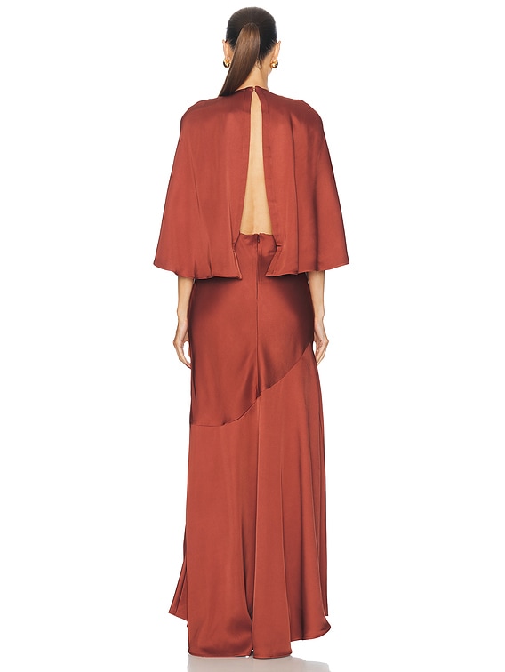 ANDRESD damask gather dress