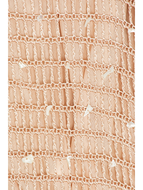 Zimmermann Wylie Shell Crochet Midi Dress in Taupe | FWRD