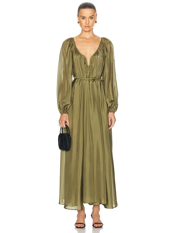 Zimmermann Acacia Maxi Dress in Khaki | FWRD