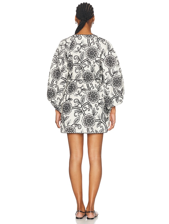 【Zimmermann】Tallow belted embroidered linen mini dress ZIMMERMANN Tallow belted embroidered linen mini dress | NET
