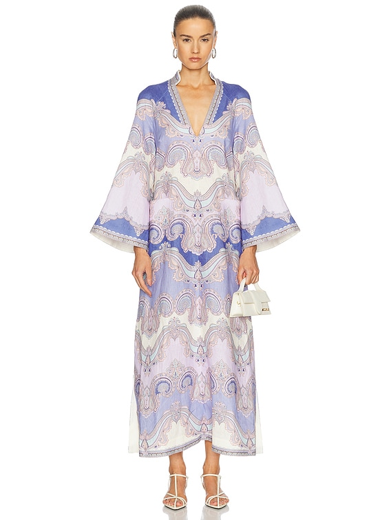 ZIMMERMANN マキシスカート フリンジ付き【関税なし】 Paisley pleated maxi skirt in multicoloured - Zimmermann