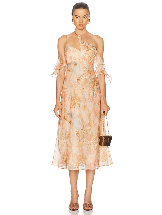 【ZIMMERMANN】スリップドレス ZIMMERMANN Zimmermann Illuminate Flutter Slip Dress in Guava Paradise