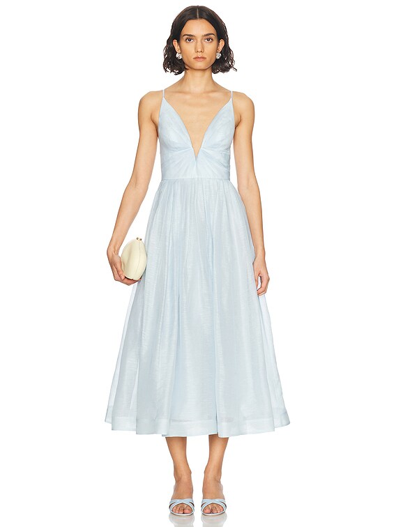 Zimmermann Illuminate V Neck Midi Dress in Mint | FWRD
