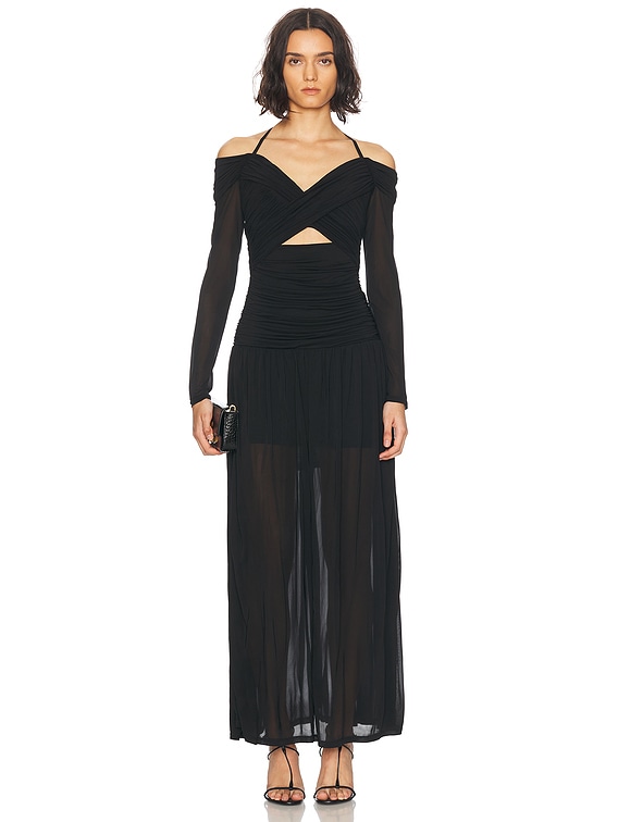Zimmermann Illuminate Draped Maxi Dress in Black | FWRD Zimmermann Illuminate Draped Maxi Dress in Black | FWRD