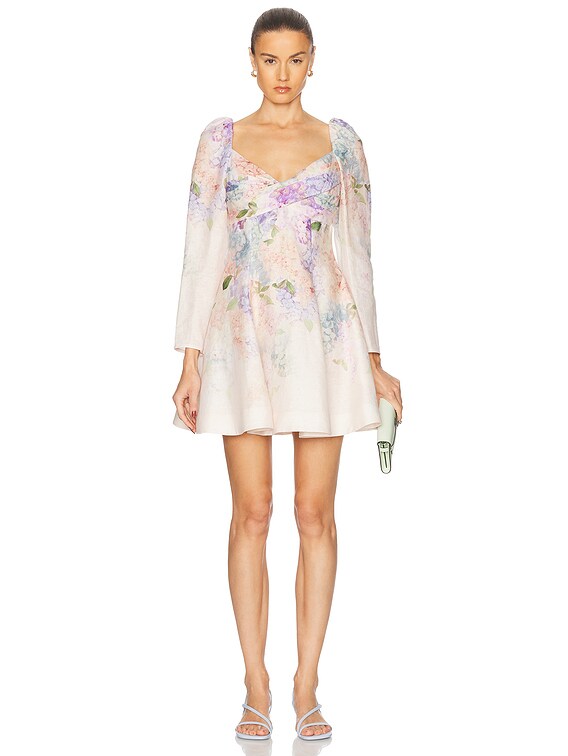 【Zimmermann】LIGHTBURST PUFF MINI DRESS パフ ミニドレス Zimmermann Lightburst Puff Mini Dress in Purple Floral | REVOLVE