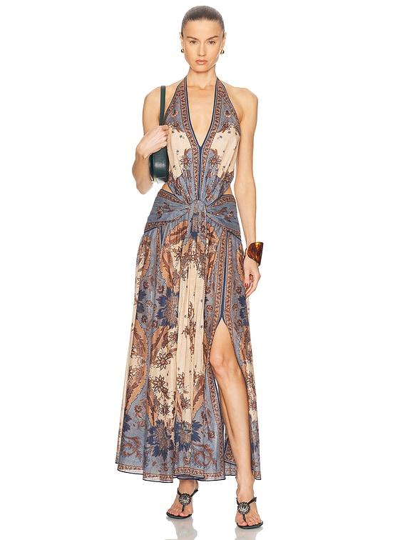 Ascension Plunge Halter Maxi Dress