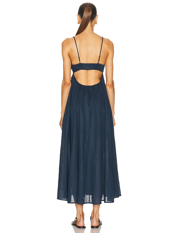 Zimmermann Ascension Twist Front Dress in Dark Blue | FWRD