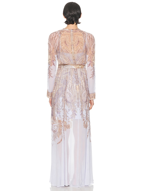 Zimmermann Hypnotic Sheath Dress in Lilac Paisley | FWRD