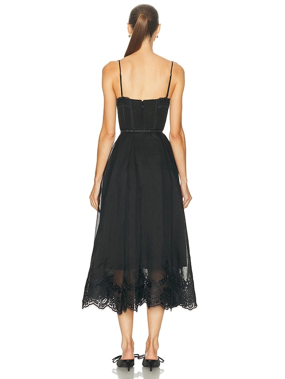 Zimmermann Lace Trim Picnic Dress in Black | FWRD