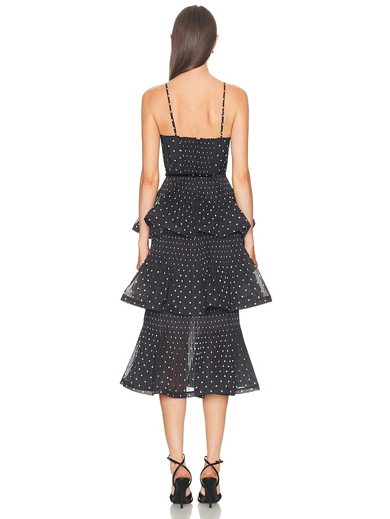 Pleated Tiered Midi Dress