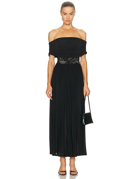Zimmermann Strech Lace And Jersey Dress in Black | FWRD