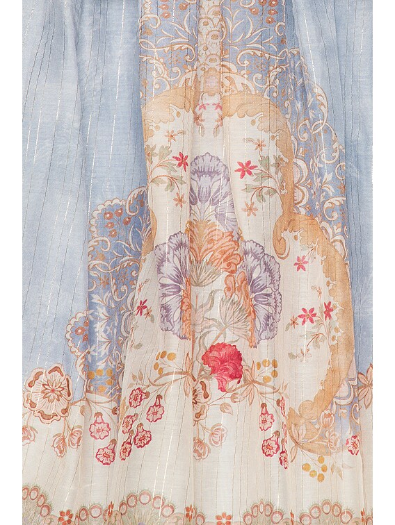 sachin and babi light blue dress ASOS EDITION tiered broderie midi dress with ruffle in white main image 0