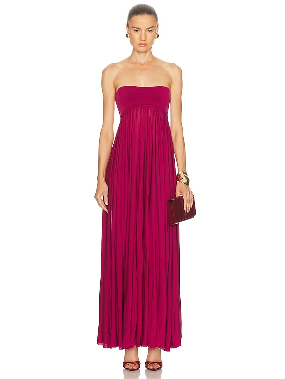 Zimmermann Luna Jersey Bandeau Gown in Fuchsia | FWRD