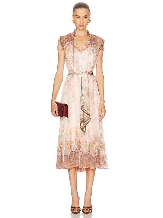 Zimmermann Alchemy Flutter Dress in Pink Paisley | FWRD Zimmermann Alchemy Flutter Dress in Pink Paisley | FWRD