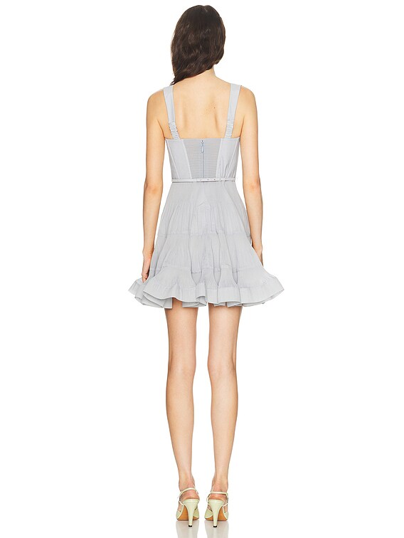 zimmermann pleated frill mini dress Zimmermann Green Pleated Frill Mini Dress