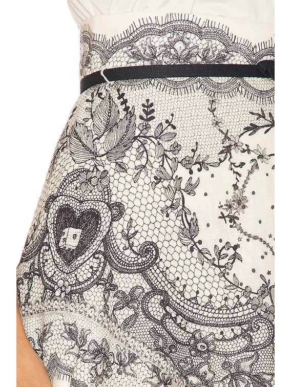 Zimmermann Crush Flat Front Frill Short in Ivory Locket | FWRD