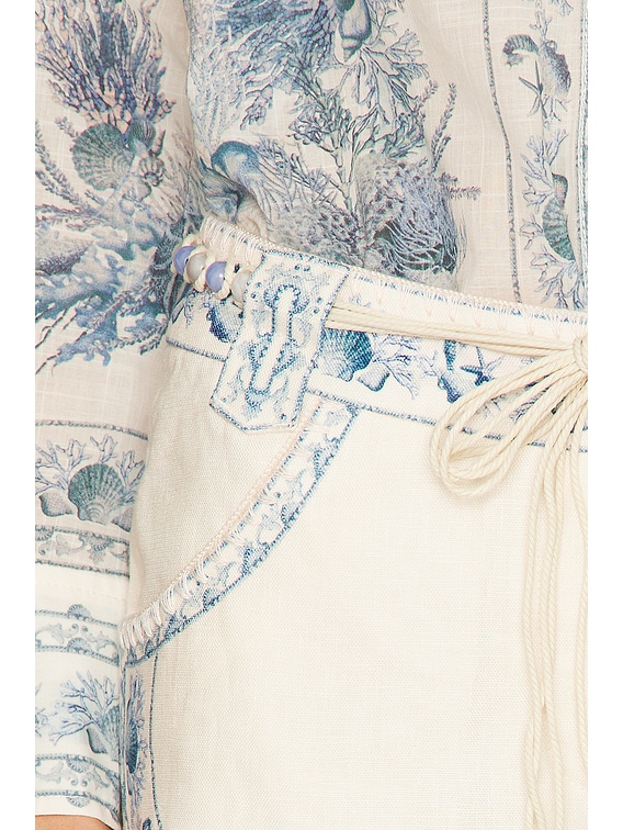 Zimmermann Wanderlust Micro Short in Blue Toile | FWRD
