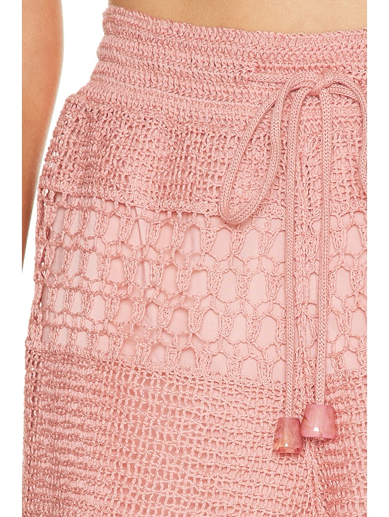 Zimmermann Wanderlust Sun Crochet Short in Dusty Pink | FWRD