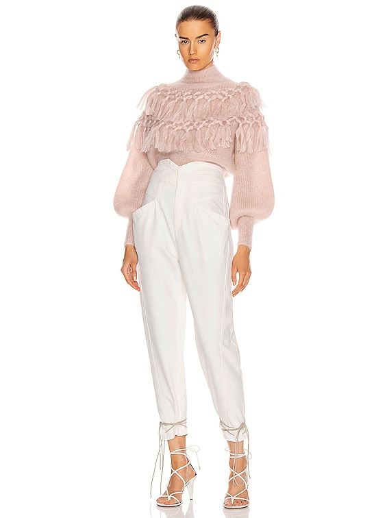 Zimmermann Ladybeetle Tassel Sweater in Ice Pink | FWRD