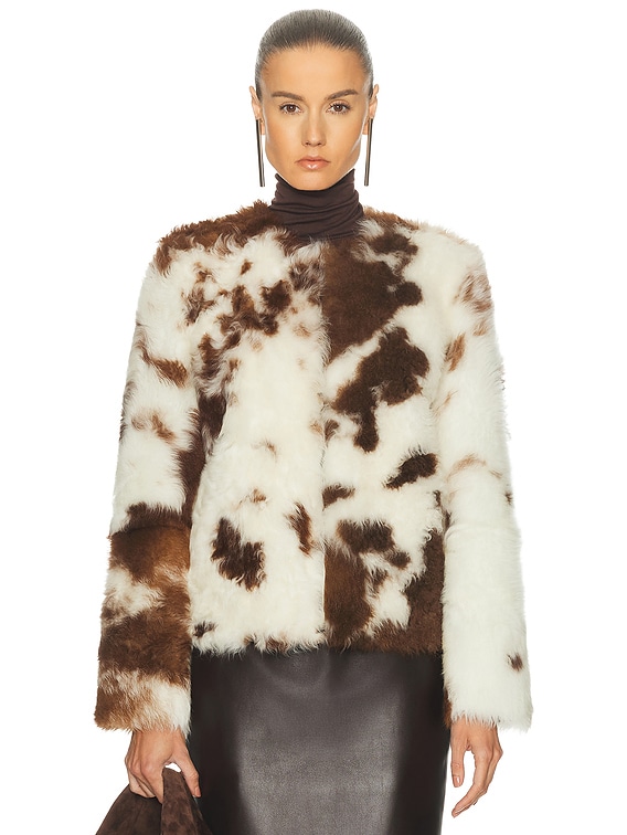 Zimmermann Hypnotic Spot Shearling Jacket in Cream | FWRD