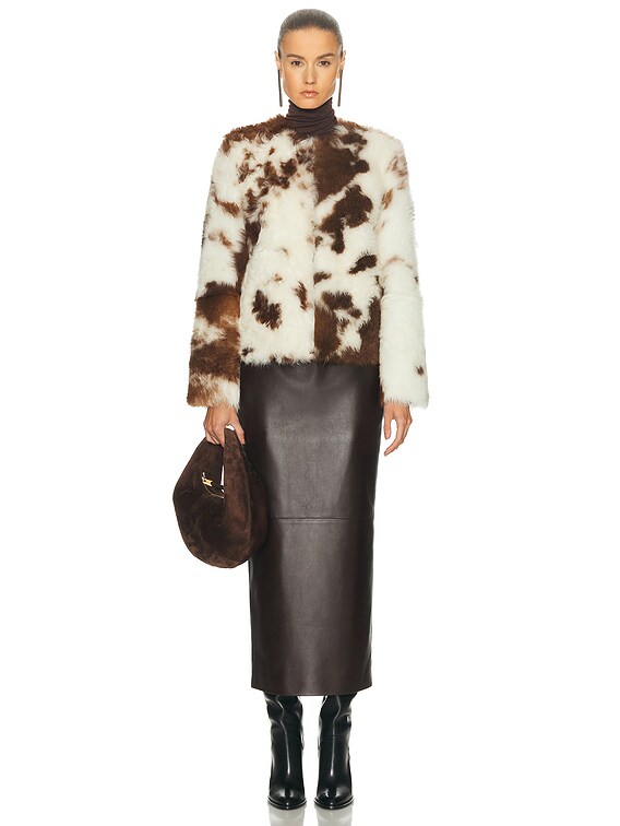 Zimmermann Hypnotic Spot Shearling Jacket in Cream | FWRD