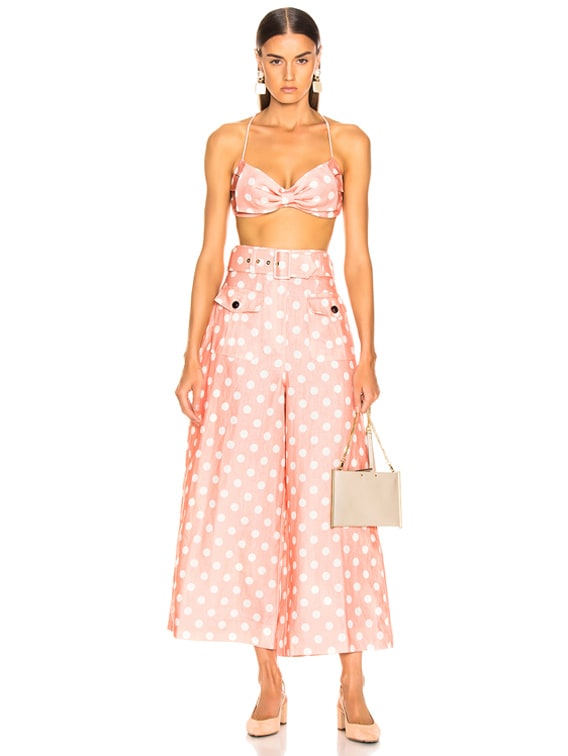 Zimmermann Corsage Safari Pant in Peach & Ivory Dot | FWRD