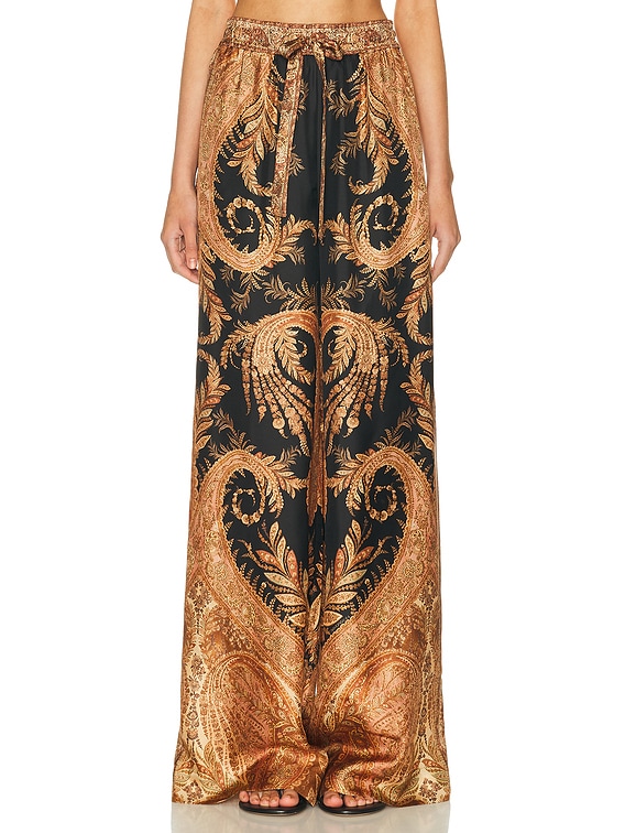 Zimmermann Hypnotic Track Pant in Black Paisley | FWRD