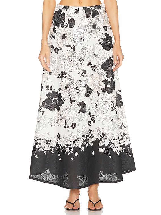 Zimmermann スカート - Ivory u0026 Black Floral | FWRD