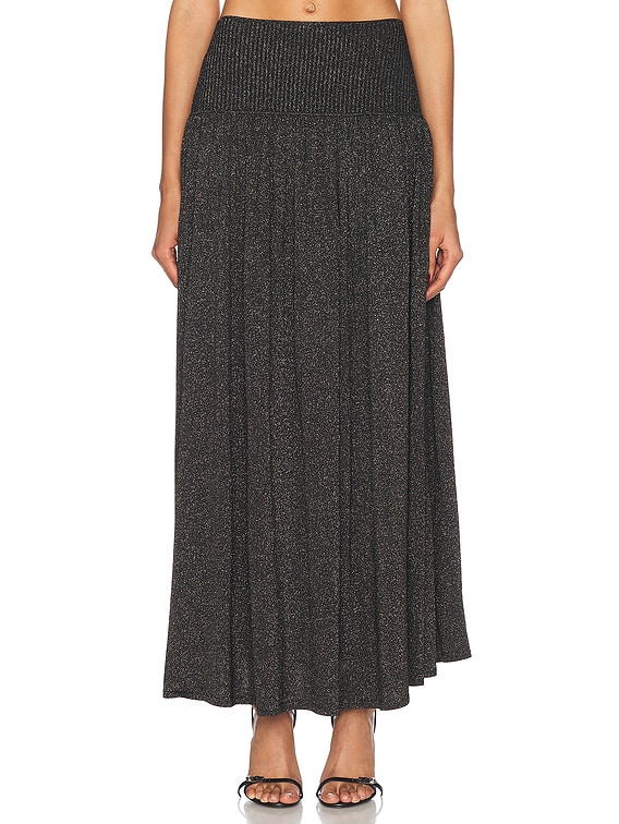 mimimaroY's FLAP FLARE SKIRT 黒2 Fiorella Floret Maxi Skirt - Black – Peppermayo US