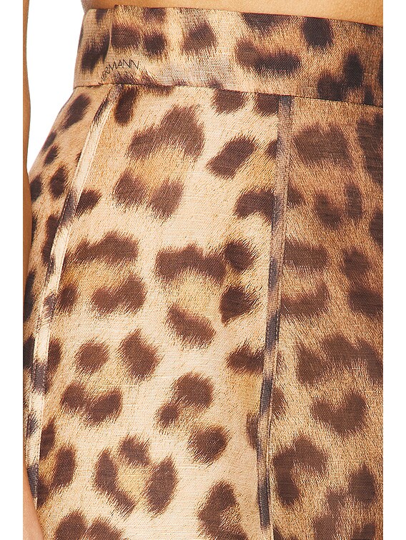 Zimmermann Crush Panelled Pencil Skirt in Leopard | FWRD