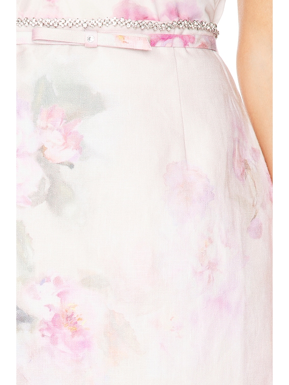 Zimmermann Crush Scalloped Mini Skirt in Pink Floral | FWRD